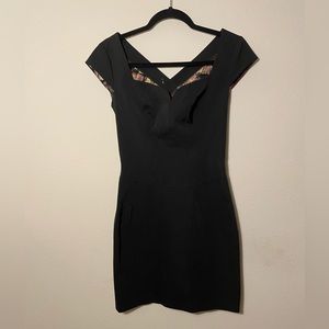 Ted Baker London Black stiff polyester reversible dress